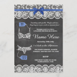 Invitation bleu de dentelle d'arc de partie