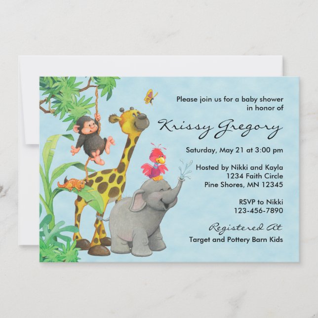 Invitation Bleu de │ d'invitations de baby shower de bébés de (Devant)