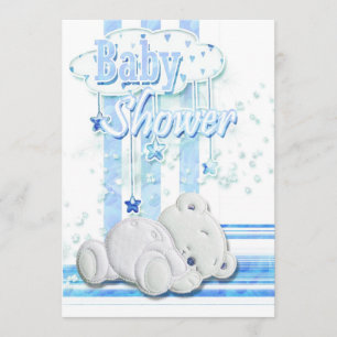 Invitation Bleu de douche de bébé