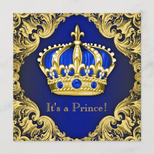 Invitation Bleu de fantaisie de prince baby shower