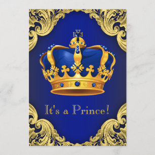 Invitation Bleu de fantaisie de prince baby shower