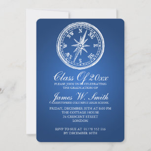 Invitation Bleu de la boussole Vintage
