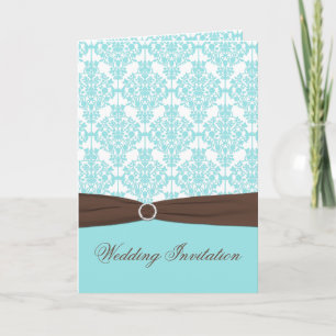 Invitation bleu de mariage de style de carte de