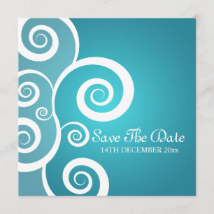 Invitation Bleu d'Élégant Mariage blanc