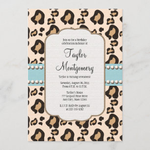 Invitation Bleu d'invitation d'anniversaire d'empreinte de