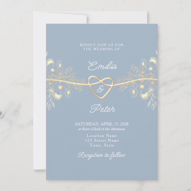 Invitation Bleu Dusty (Devant)