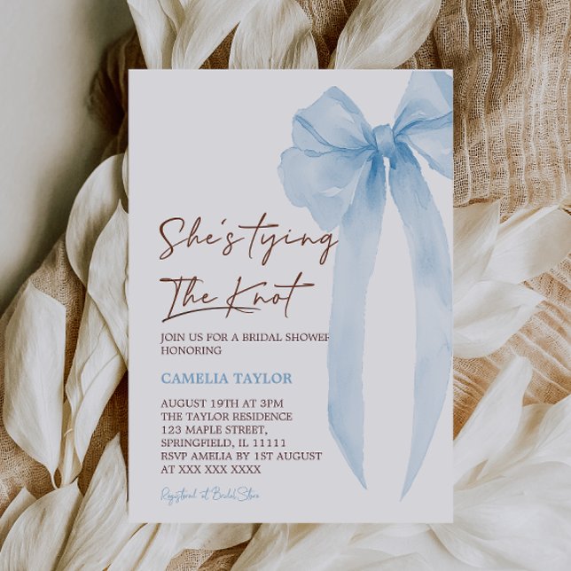 Invitation Bleu Elle noue la Fête des mariées de la ceinture (Créateur téléchargé)
