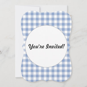 Invitation Bleu En vichy classique vérifié