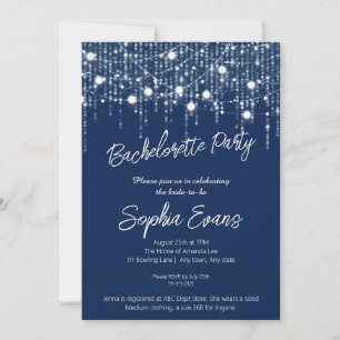 Invitation Bleu et blanc feux de suspension Bachelorette
