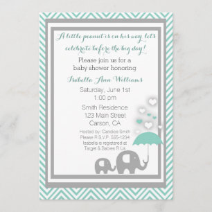 Invitation Bleu et gris d'invitation de baby shower