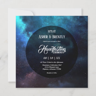 Invitation Bleu étoilé foncé Nebula moderne à la main