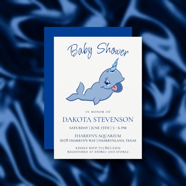 Invitation Bleu étroit | Adorable Kawaii Baby Boy Show (Créateur téléchargé)
