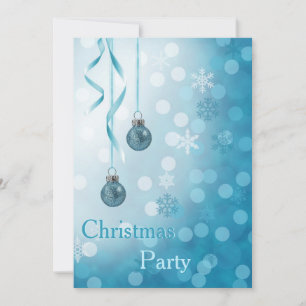 Invitation Bleu Faux Parties scintillant Ornements de Noël