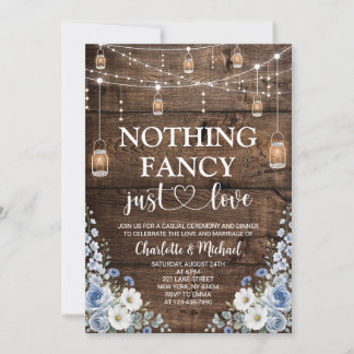 Invitation Bleu Floral Rustique Rien de Fantaisiste Juste l'A
