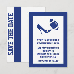 Invitation Bleu Football Mariage Enregistrer La Date Faire-pa