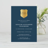 Bleu Gold Moderne Police Officier Academy Graduati