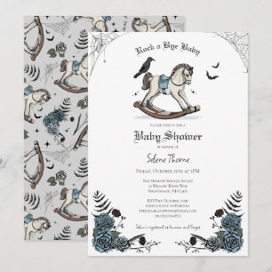 Invitation Bleu gothique Floral Rocse Baby shower