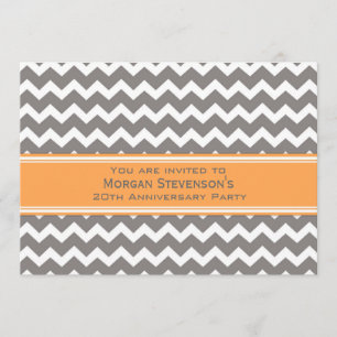 Invitation Bleu gris d'invitation de fête d'anniversaire des