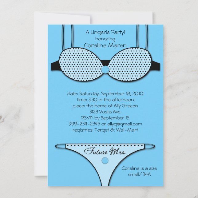 Invitation Bleu innommable (Devant)