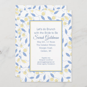 Invitation Bleu Jaune Blanc Moderne Douche nuptiale Invitatio