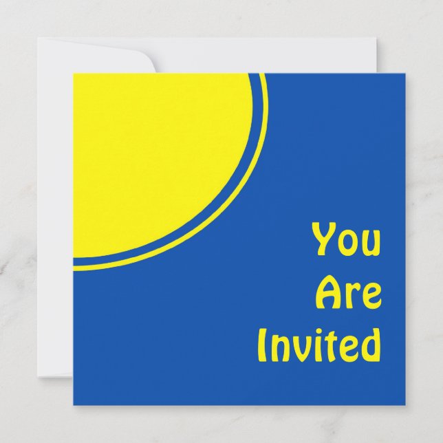 Invitation bleu lumineux de partie de mod de jaune (Devant)