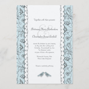 Invitation Bleu Mariage Doodle Budget tendance