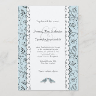 Invitation Bleu Mariage Doodle Budget tendance