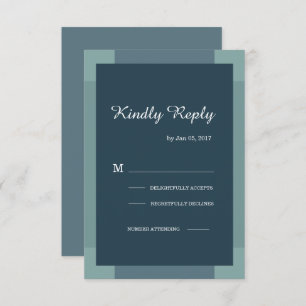 Invitation bleu marine foncé bleu turquoise moderne mariage r