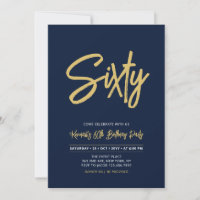 Bleu marine & Or | Soixantième anniversaire chic