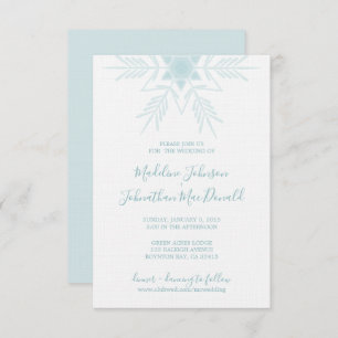 Invitation bleu moderne HIVER WONDERLAND mariage