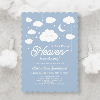 Invitation Bleu morceau du ciel envoyé Baby shower