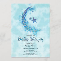 Bleu Mystique & Aquarelle Argentée Demi Lune