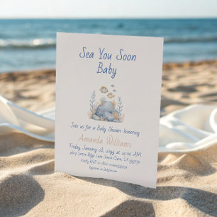 Invitation Bleu Nautique Sous La Mer Bientôt Cadeaux De Bébé