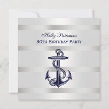 Bleu Nuit Naval Ancre Argent Wt BG SQ Anniversaire