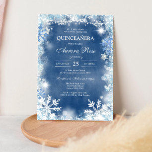 Invitation Bleu Or Argent Mes Quinze Quinceañera Anniversaire