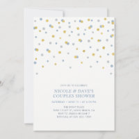 Bleu, Or Confettis Hexagonaux Mariage Couple Showe
