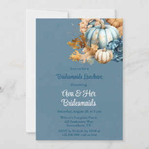 Invitation Bleu Orange Citrouille Peony Bridesmaitres Déjeune