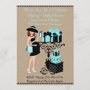 Invitation bleu orienté de baby shower d'Aqua de