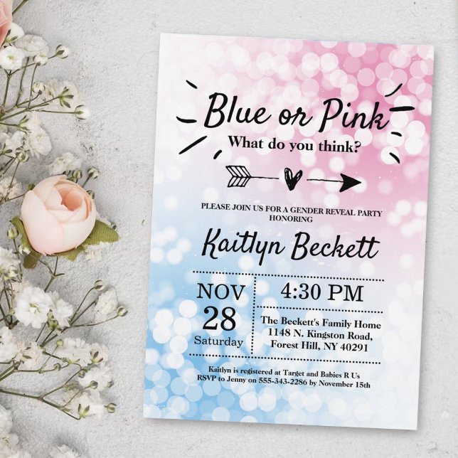 Invitation Bleu Ou Rose Moderne ? Parti de révélation de genr (Créateur téléchargé)