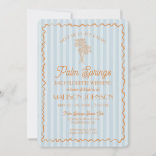 Invitation Bleu Palm Springs Pastel Beach Enterrement de Vie 