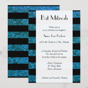 Invitation Bleu, Parties scintillant, Lignes, Bat mitzvah