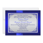 Bleu RIBBON IMPRIMÉ, mariage floral argenté