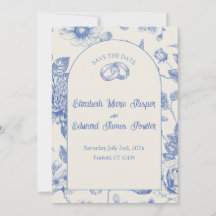 Bleu Riche Floral Toile Floral France Enregistrer