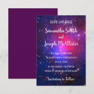 Invitation Bleu Rose et Violet Image d'Espace Enregistrer la