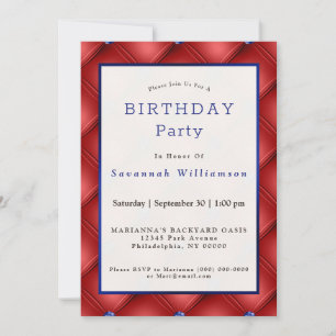 Invitation Bleu rouge patriotique Faux Tufday