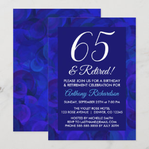 Invitation Bleu Royal 65 et Fête de départ à la retraite