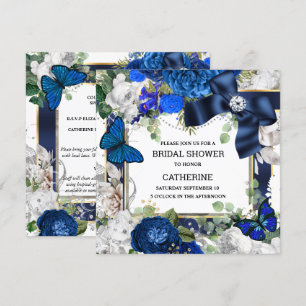 Invitation Bleu royal bleu parties scintillant arc diamant pa