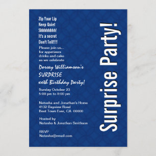 Invitation Bleu royal moderne Ver 005 d'anniversaire fait sur
