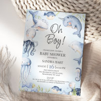 Bleu sous la mer Créatures Baby shower garçons