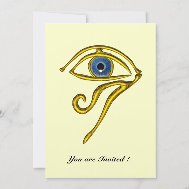 Invitation BLEU TALISMAN, Oeil de l'or Horus (Devant)